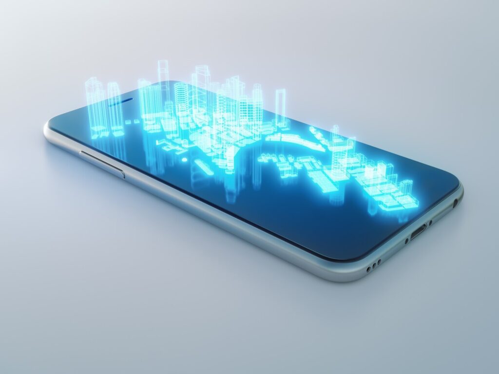hologram building smartphone iot smart city concept 209090 268